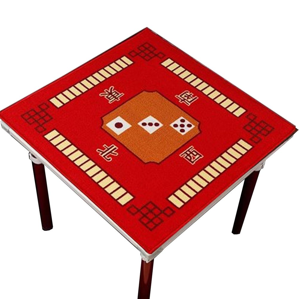 1PCS Mahjong Mat 30.7-inch 32.7-inch 34.7-inch 31.5-inch Non-Slip and Noise Reduction Mahjong Card Game Table mat, with Bag (Color : Red, Size : 32.7x32.7inch)