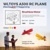 CKYSCHN WLtoys A300 4-Ch RC Plane, Beechcraft D-17 RC Airplanes with Lights, 6G/3D Brushless RC Planes with 2 Batteries, 2.4G Remote Control RC Airplanes Gifts for Adults view 2