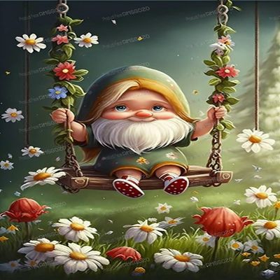 1000 Pieces Garden Dwarf Puzzles - Vintage Cartoon 1000 Pieces Jigsaw Puzzle for Adults, Enrich Spare Time and Exercise Brain Power, Brainstorming Game for Kids 20 X 30 Inches