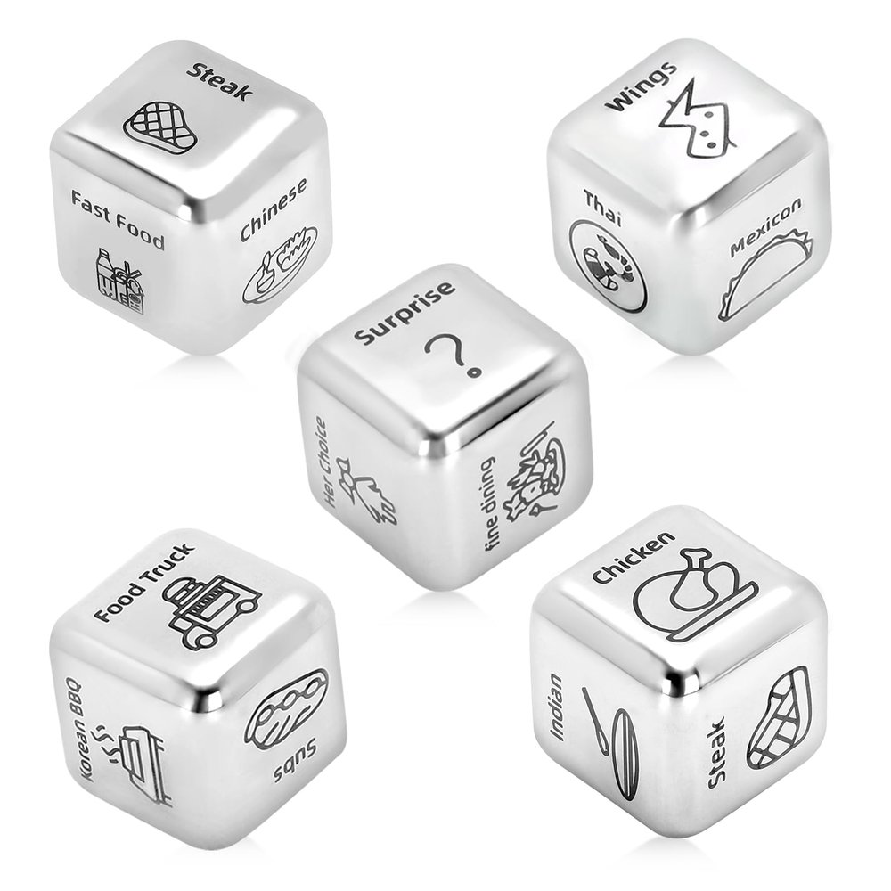 5 Pcs Food Dice Decision Maker Gifts for Boyfriend, Food Decision Maker Gifts Boyfriend Girlfriend Gifts Date Night Gifts for Couples