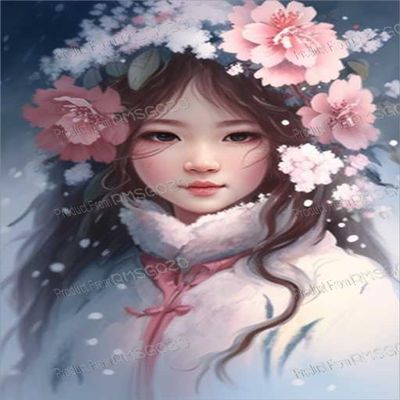1000 Piece Jigsaw Puzzle for Adult Beginners - Snow Flower Maiden Puzzles - Chinese Jigsaw Puzzle with Alphabet Backs, Stress Relief from Daily Life Collectibles Toy & Gifts