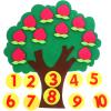 Operitacx Tree of Peach Craft Kit, Felt Fall Decor Tree Board with Number, Math Learning Apples Ornaments, Bulletin Board for DIY Craft Kids Classroom Decoration view 1