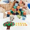 Operitacx Tree of Peach Craft Kit, Felt Fall Decor Tree Board with Number, Math Learning Apples Ornaments, Bulletin Board for DIY Craft Kids Classroom Decoration view 4