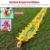 CMYUN Dragon Poi Silk Ribbon Dancer with Dragon Phoenix Pattern, Washable Gymnastics Dragon Poi Kite Streamers with Head, Adult Seniors Exercise Twirler (Color : Green, Size : Length - 6m/19.5ft) view 2