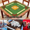 Anti-Slip Noise Reduction Playmat, Mahjong Table Mat, Dominoes Poker Cards Board Games Tabletop Cover Mat with Carrying Bag (Color : Green, Size : 34.7x34.7inch) view 2