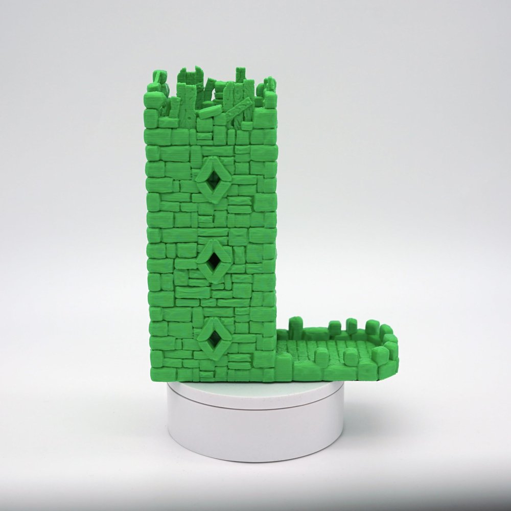 HERO Creations Dice Tower for Dungeons & Dragons, Pathfinder, Warhammer, RPG and Table Top Games, Black (Green)