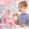 SMILESSKIDDO Interactive Baby Doll Pink - 16 Inch Crying Talking Feeding Dolls with Different Sounds and Accessories, Pretend Play Preschool Toys for 2 3 4 5+ Year Old Girls Boys Gift view 2