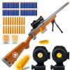 AGM MASTECH M24 Foam Blaster, Shell Ejecting, Safety Switch, Adjustable Stock 41.8 Inch, Scope, 40 Darts, 20 Casings, 2 Mags, Tactical Game Gear for Teens 14+ years Adults(Brown) view 1