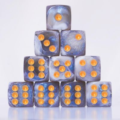 10 PC D6 dice 16mm Acrylic Dice Set for RPG MTG DND Dice Table Games and Board Games (Gray + Blue)