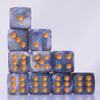 10 PC D6 dice 16mm Acrylic Dice Set for RPG MTG DND Dice Table Games and Board Games (Gray + Blue) view 2