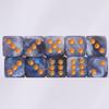 10 PC D6 dice 16mm Acrylic Dice Set for RPG MTG DND Dice Table Games and Board Games (Gray + Blue) view 4