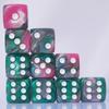 ToysCentral Basics 10 PC 16mm Acrylic Dice Set for RPG MTG DND Dice Table Games and Board Games (Pink + Green) view 2