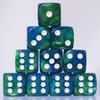 10 PC D6 dice 16mm Acrylic Dice Set for RPG MTG DND Dice Table Games and Board Games (Green + Blue) view 1