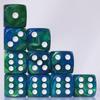 10 PC D6 dice 16mm Acrylic Dice Set for RPG MTG DND Dice Table Games and Board Games (Green + Blue) view 2