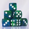 10 PC D6 dice 16mm Acrylic Dice Set for RPG MTG DND Dice Table Games and Board Games (Green + Blue) view 3
