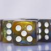 10 PC D6 dice 16mm Acrylic Dice Set for RPG MTG DND Dice Table Games and Board Games (Brown + Blue) view 4
