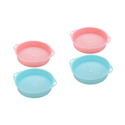 VANZACK 4pcs Plastic Garden Sieve Handle Lightweight Mesh Tool for Soil and Compost for Gardens and Balconies and