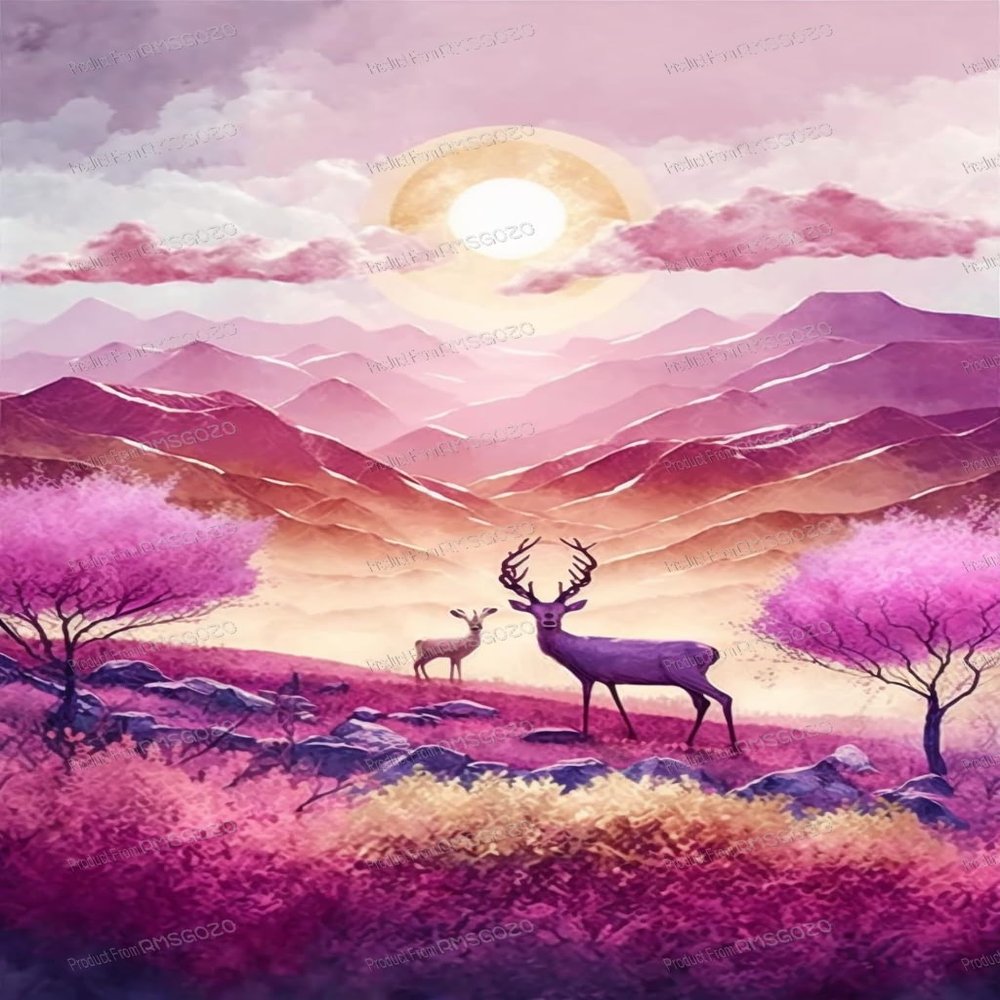 1000 Pieces Puzzles Mountain Deer Fantasy - Cartoon Animal 1000 Pieces Jigsaw Puzzle for Adults, Enrich Spare Time and Exercise Brain Power, Brainstorming Game for Kids 20 X 30 Inches