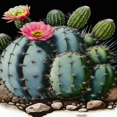 Each Piece is Unique and The 300 Pieces of The Puzzle Family Fun Floor Educational Come Together PerfectlyHome Wall Decor Gifts-Small Stone Cactus Flower