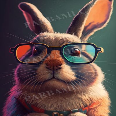 1000 Piece Adult Jigsaw Puzzle, Colourful Glasses Bunny, Puzzle Educational Gift, Room Decor or Cafe Decor Exercise Willpower Relaxation or Gifts for Friends