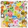 100Pcs Cute Animal Stickers for Water Bottles, Non-Repeating Tear-Resistant Waterproof Vinyl Water Bottles Sticker for Classroom, Reusable Residue-Free Stickers view 2