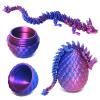 3D Printed Dragon Eggs with Dragon Inside Fun Fidget Figurine Toys, Easter Basket Stuffers Surprise Mystery Crystal Printing Dragon Egg Adult Home Office Desk Decor Toy Gifts (Laser Purple) view 2