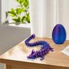 3D Printed Dragon Eggs with Dragon Inside Fun Fidget Figurine Toys, Easter Basket Stuffers Surprise Mystery Crystal Printing Dragon Egg Adult Home Office Desk Decor Toy Gifts (Laser Purple) view 3