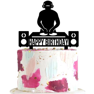 Keonsatrz DJ Happy Birthday Cake Topper - Hip Hop & Rock Music Lover - Disco Theme Decorations
