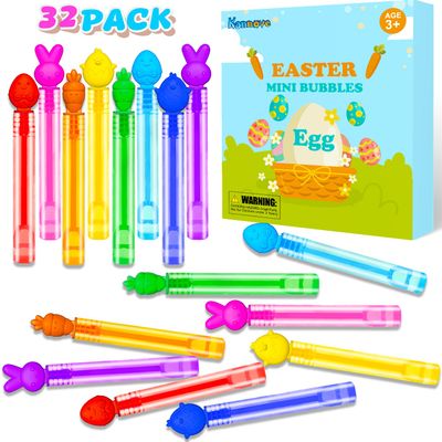 Easter Basket Goodie Bags Stuffers for Kids,32 Pack Mini Bubbles Party Favors for Toddlers,Easter Gift Treat Goody Bags Pinata Fillers,Easter Essentials Stuff Non Candy Classroom Prizes for Boys Girls