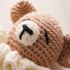 Wooden Baby RattleCrochet Bear Rattle with Wood Ring, Newborn Wooden Animal Rattle ToyInfant Bear Wood Rattle Toys view 4