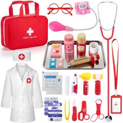 XZZO Doctor Kit for Kids, 36 Pcs Pretend Doctor Playset kit for Toddlers 3-5 with Medical Bag & Real Stethoscope ,Toddler Doctor Play Set for Boys and Girls Fun Role Playing Game Doctor Play Gift