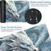 for MTG Playmat with Zones, 24 x 14 in Smooth Surface Card Game Playmat, for TCG Playmat with Storage Bag and 6 Dice, White and Silver Dragon for MTG Mat Mouse Pad view 3