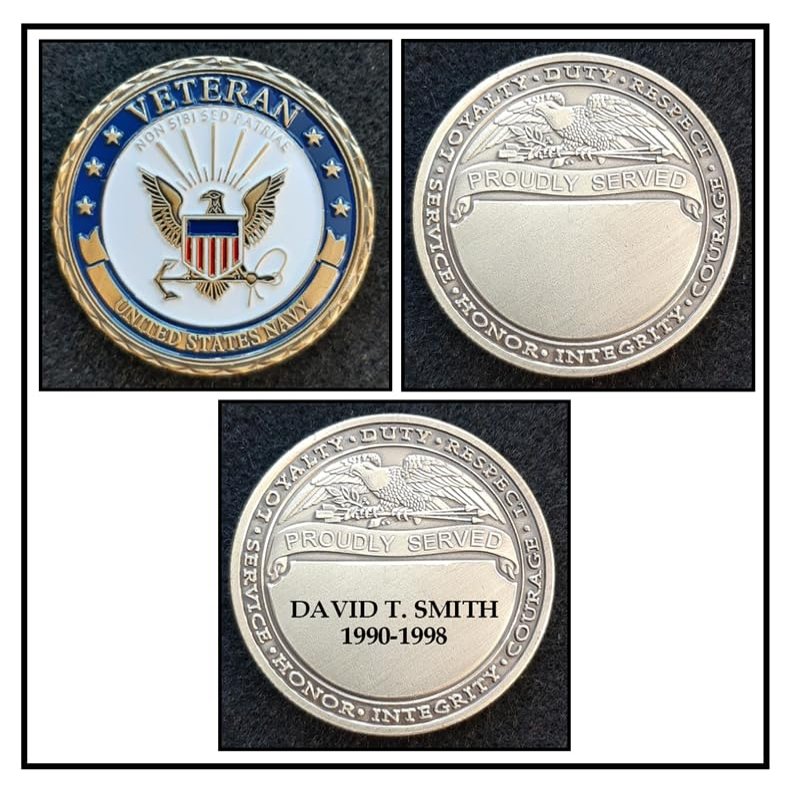 Junk and Disorderly, AZ Challenge Coin: Navy Veteran (Engraving Available)