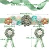 Afkengung Green Maternity Sash Set Daddy and Mommy to be Corsage Pin Flowers Baby Shower Souvenir Sash Supplies Gender Reveal Decorations Pregnancy Photography PropsGreen view 2
