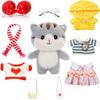 MOMIU Cat Plush with 9 Outfits, Grey Cat Stuffed Animal with Clothes, Kids, Gifts for 3-12 Year Old Girl view 1
