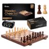 Chess Armory 15 inches Walnut Wooden Chess Set and Chess Clock Bundle for Kids and Adults view 1