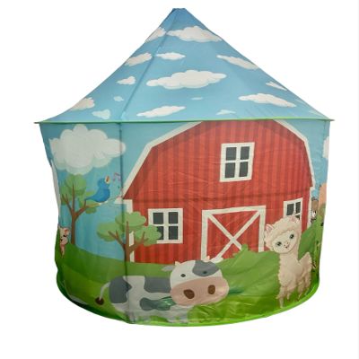 Playhouse for Boy Girl - Play Tent for Kids Toddlers, Pop Up Montessori Creative Sensory Portable Toy Gift, Indoor Outdoor Airfort Bed Fort Party Room Animal Farmer Llama Cow Pig Duck (Farm Barnyard)