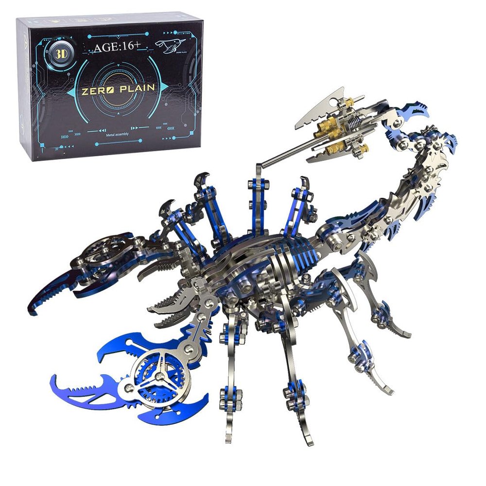 3D Metal Puzzles for Adults, Scorpion King DIY Model Kit, Colorful 3D Brain Teaser Puzzle Stainless Steel Hand Assembled Detachable Model, ArtCraft Desk Ornaments Toy