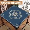 Universal Mahjong Table MatPaigow Poker Dominos Game Table Cover, Slip Resistant Noise Reduction Board Game Mat (Color : Blue-1, Size : 23.6x23.6inch/60x60cm) view 2