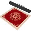 MOOFUT Square Mahjong Table Mat with Storage BagPaigow Poker Dominos Game Table Cover, Slip Resistant Noise Reduction Board Game Mat (Color : Red-2, Size : 23.6x23.6inch/60x60cm) view 1
