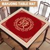 MOOFUT Square Mahjong Table Mat with Storage BagPaigow Poker Dominos Game Table Cover, Slip Resistant Noise Reduction Board Game Mat (Color : Red-2, Size : 23.6x23.6inch/60x60cm) view 2