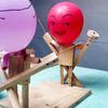 OPLISTE 2024 New Bamboo Man BattleHandmade Wooden Fencing Puppets Battle Bots Wooden Bots Battle Game for 2 Players Fast-Paced Balloon Fight Whack a Balloon Party Games Fun Games (B-30cm x 5mm) view 3