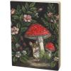 Primitives by Kathy Double Sided Journal, charming hand painted woodland mouse/chipmunk mushrooms flowers design, perfect for writing, journaling, 160 lined pages, open spine to lay flat for use. view 3