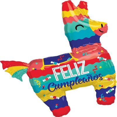 33" Feliz Cumpleaos Pinata Supershape Balloon Spanish