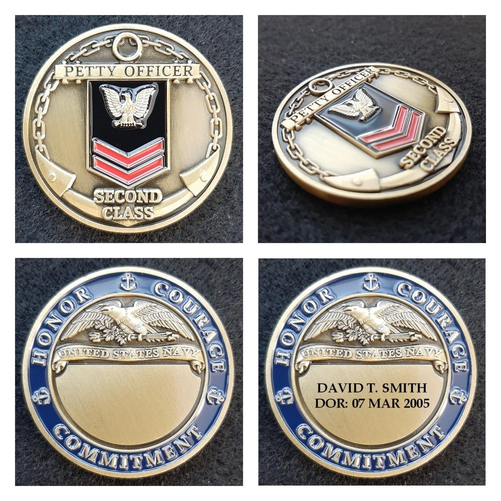 Junk and Disorderly, AZ Challenge Coin: Navy Petty Officer Second Class (Engraving Available)