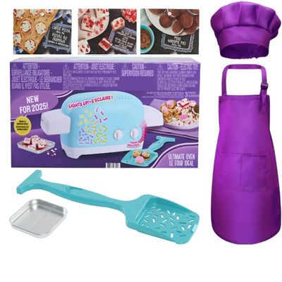 Easy to Bake Ultimate Oven Baking Bundle (Oven + 3 Mixes + Purple Apron, Chefs Hat & Whisk) for Kids 8yrs and Up