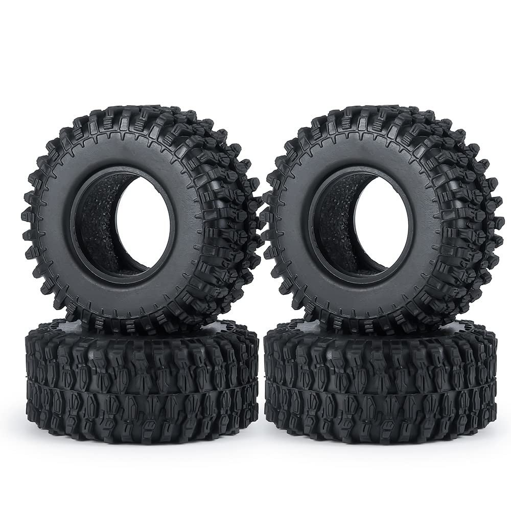 4PCS 1.0" Soft Rubber All Terrain Wheel Tires 50 * 20/54 * 23mm for 1/24 RC Crawler Car Axial SCX24 90081 Upgrade Tyres Modification Accessories (Size : 54x23mm)