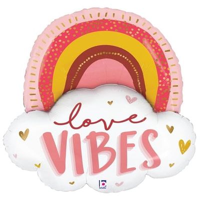35" Shape Boho Love Vibes Rainbow Balloon