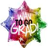 12" Convergram Airfill Way To Go Grad Holographic Balloon view 1