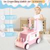 Asweets Wooden Baby Push and Pull Walker with Wheels, Learining Acticity Walker for Boys & Girls, Multiple Activities Center, Develops Motor Skills & Stimulates, 17.3''L x 9.1''W x 18.1''H view 2